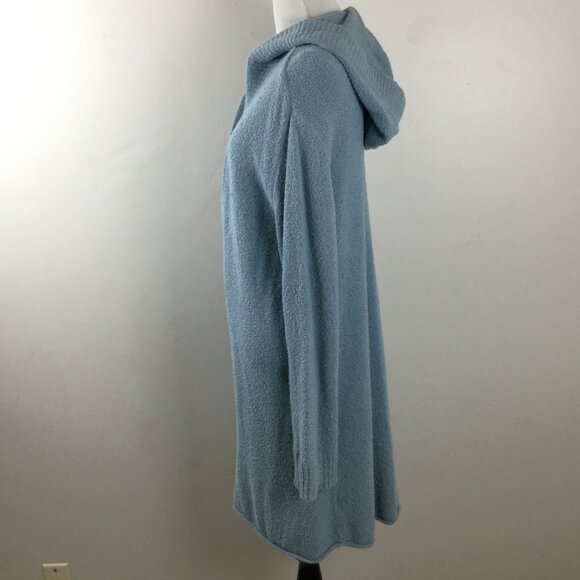 J. Jill Hooded Button Light Blue Boucle Cardigan l - Picture 4 of 9